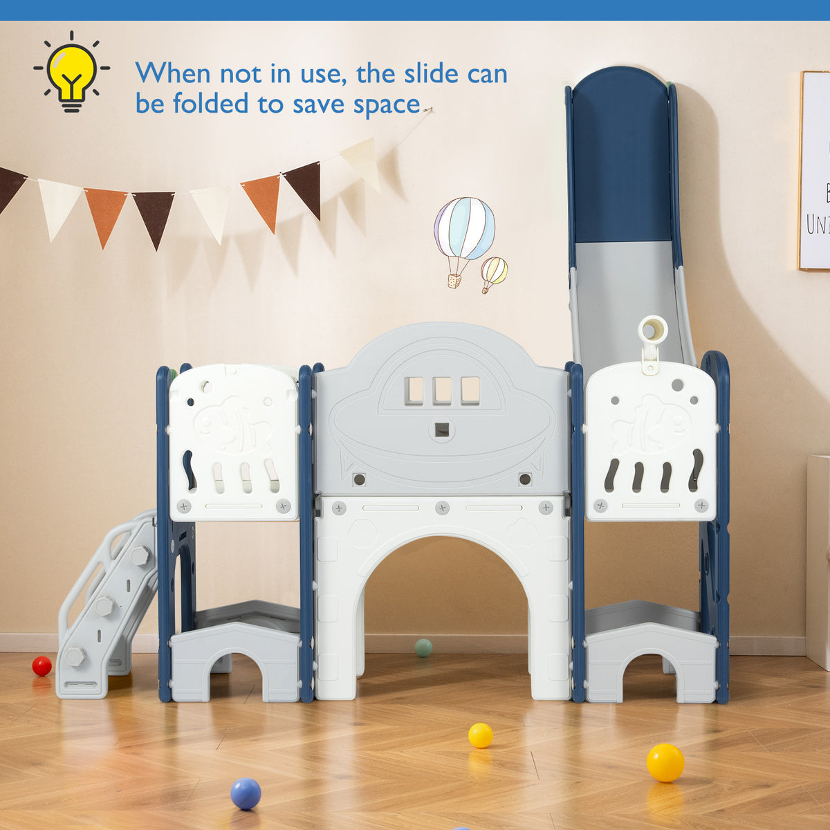 Blue 10-in-1 Toddler Slide Set | Whiteboard & Telescope