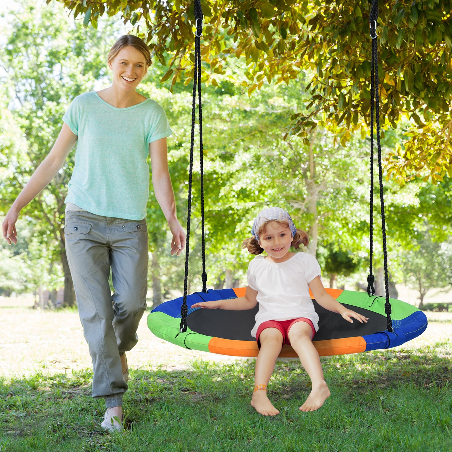 100cm Flying Saucer Tree Swing | Colorful 600D Oxford Fabric