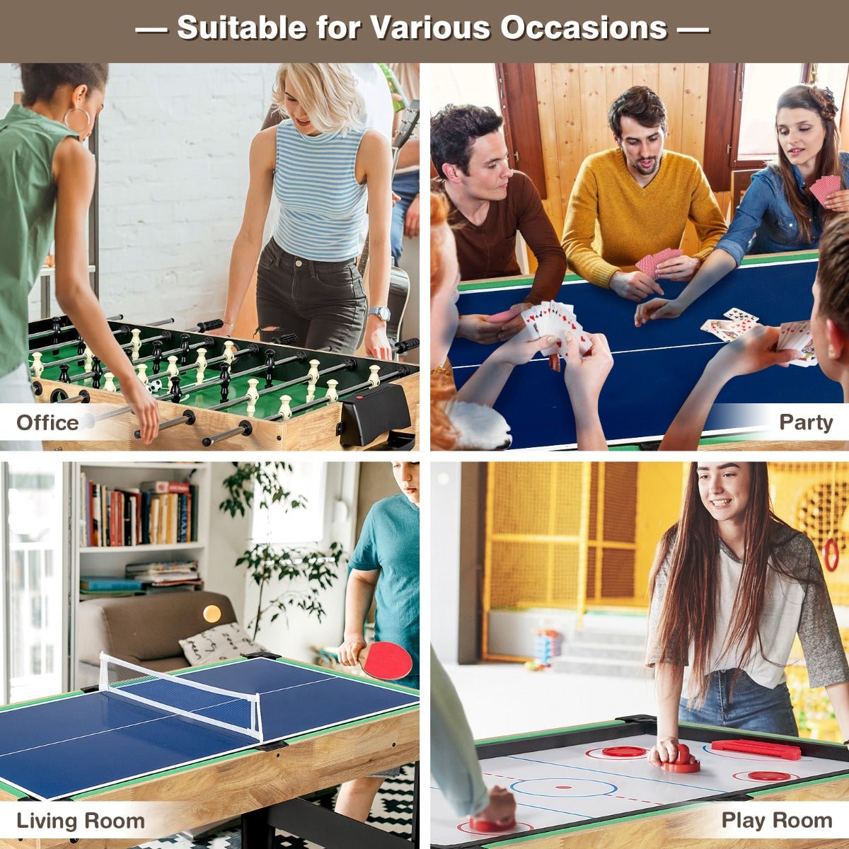 105.5 cm Multi Game Table for Game Room, Office, Bar, Club, Parties - Kids Mega Mart