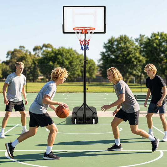 Black Height Adjustable Basketball Hoop | 5 Levels 215-260cm