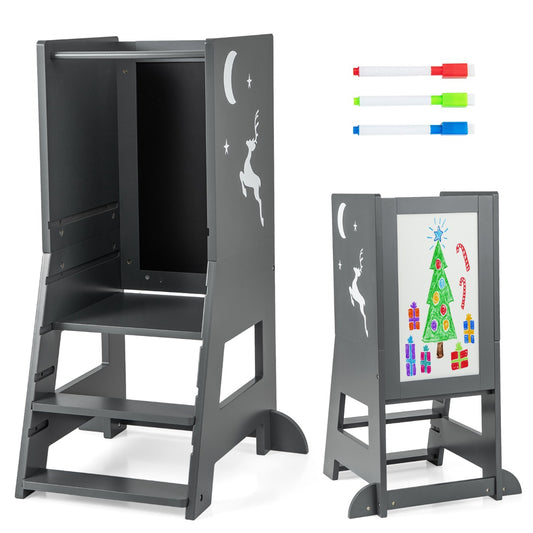 Kids Standing Tower | Grey Adjustable Learning Aid