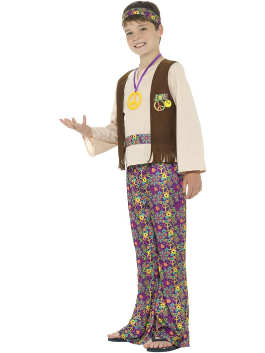 Hippie Boy Costume | Psychedelic Pants & Peace Medallion | 60s 70s