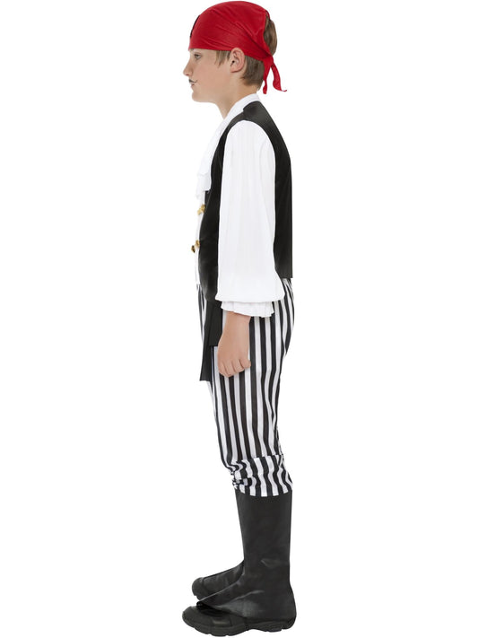 Pirate Costume Set with Red Headband | Kids Complete Black Outfit
