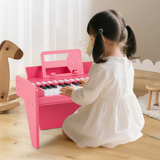 Pink 25 Key Mini Digital Piano | Teaching Mode & Music Stand