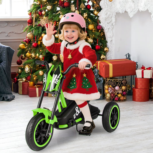 Green 3-Wheel Kids Tricycle | Non-Slip Pedals & Handlebars