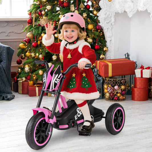 Pink Kids Tricycle | 3 Wheels Non-Slip Pedals Stable Wide Base