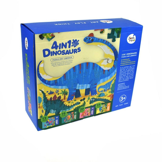 Luminous 4-in-1 Dinosaur Puzzle for fun, educational play at home, captivating kids imagination.