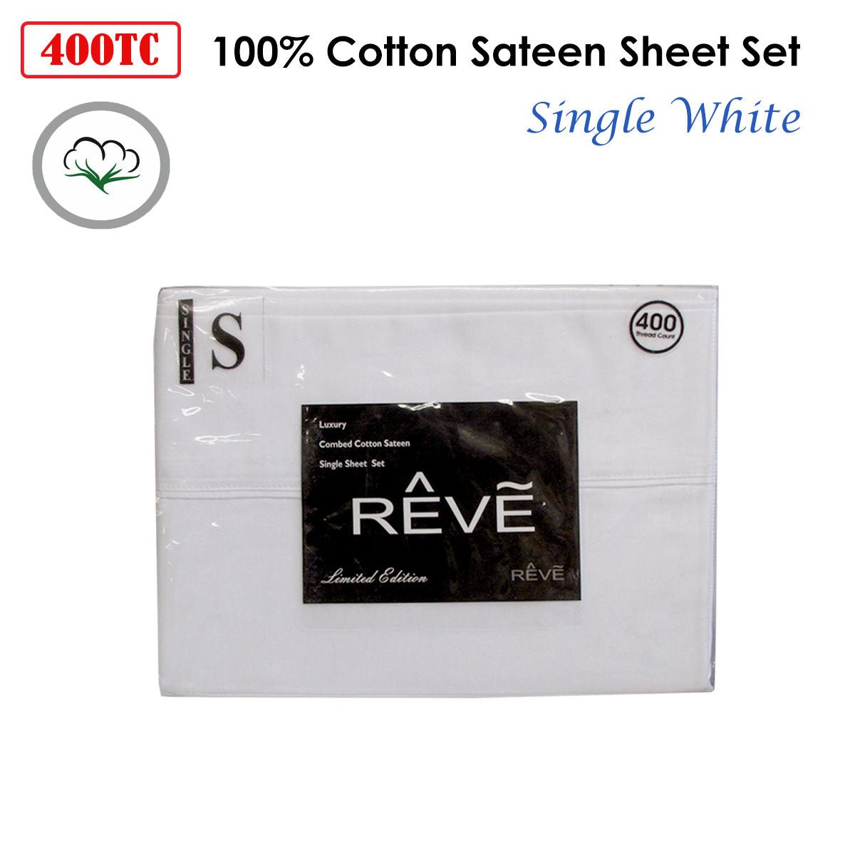 Soft 400TC Cotton Sateen Sheet Set in White for Kids Beds | Luxury Bedding.