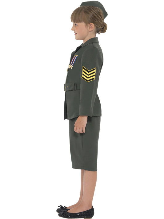 WW2 Army Girl Costume | Khaki Green Jacket & Skirt Set