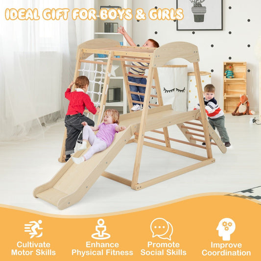 Versatile 6-in-1 Indoor Jungle Gym Playset designed for toddlers and kids at home.