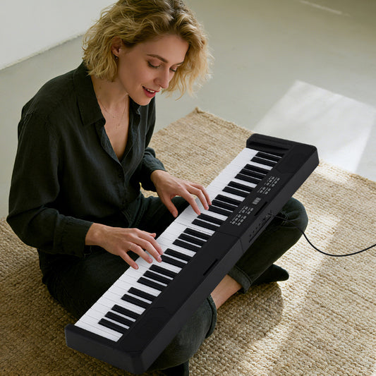 Black 61 Key Foldable Piano Keyboard | MIDI Split & LED Keys