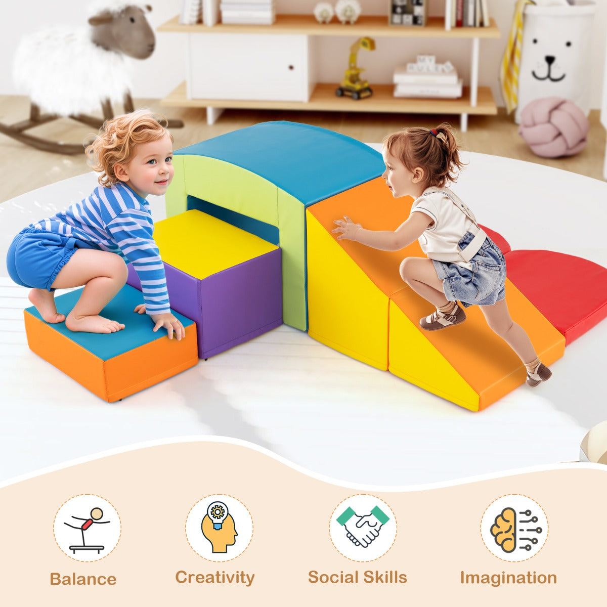 Foam Climbing Blocks | Colorful 6-Piece Set for Indoor Play Foam Climbing Blocks | Colorful 6-Piece Set for Indoor Play