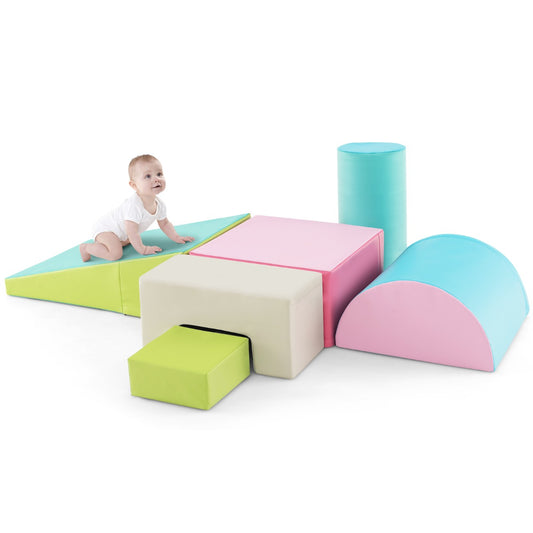 6-piece soft climbing block set for toddlers aged 1-3 years - ideal indoor play equipment.