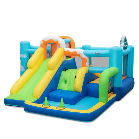 Multi-Coloured 7-in-1 Jumbo Inflatable Bounce Castle | Long Slide