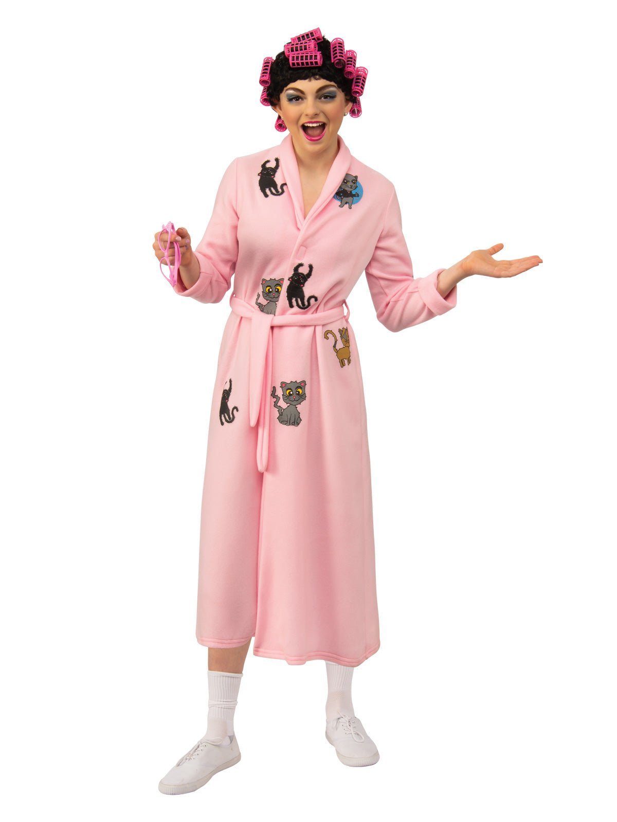 Hilarious Crazy Cat Lady Costume for Adults Robe, Wig Glasses