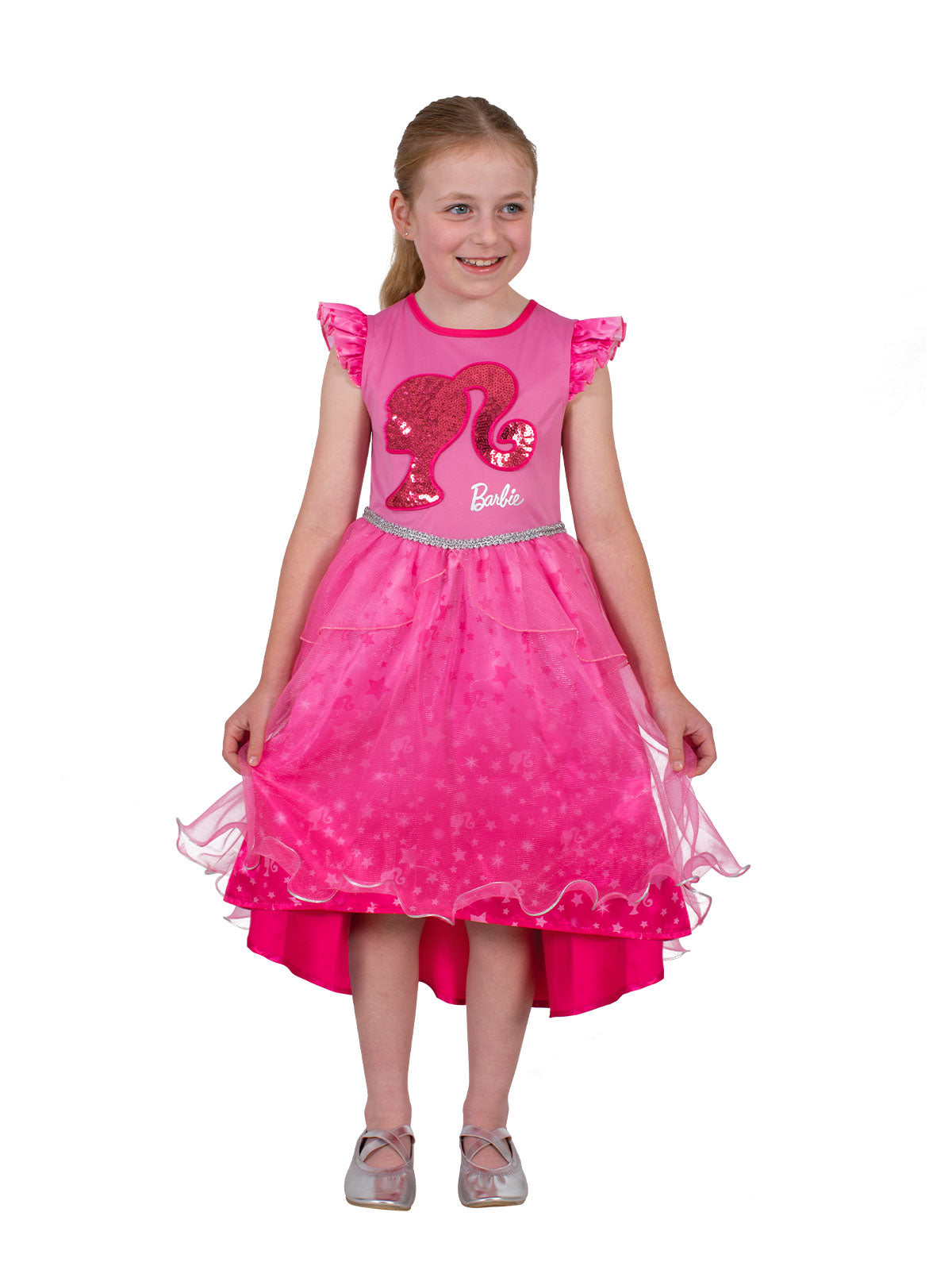 Barbie Sparkle Deluxe Costume Pink Dress with Sequins Tulle