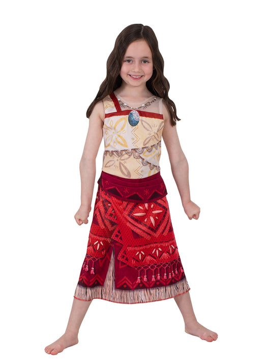 Official Disney Moana 2 costume features tropical design, perfect for roleplay and Halloween adventures.