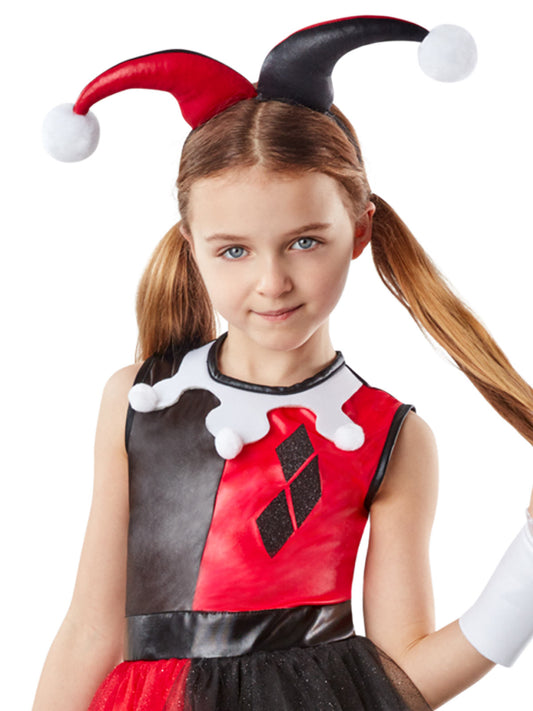 Harley Quinn Kids Costume | Red Black Satin Tutu Dress Set