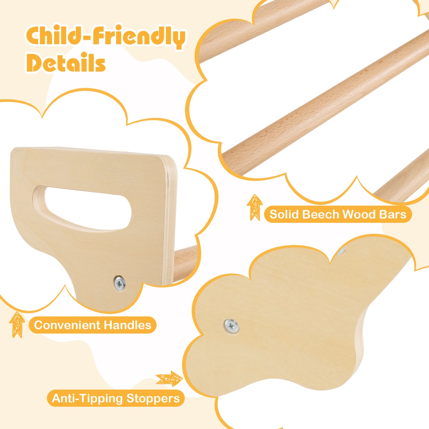 8 In 1 Natural Wood Climbing Arch Sensory Table | Montessori