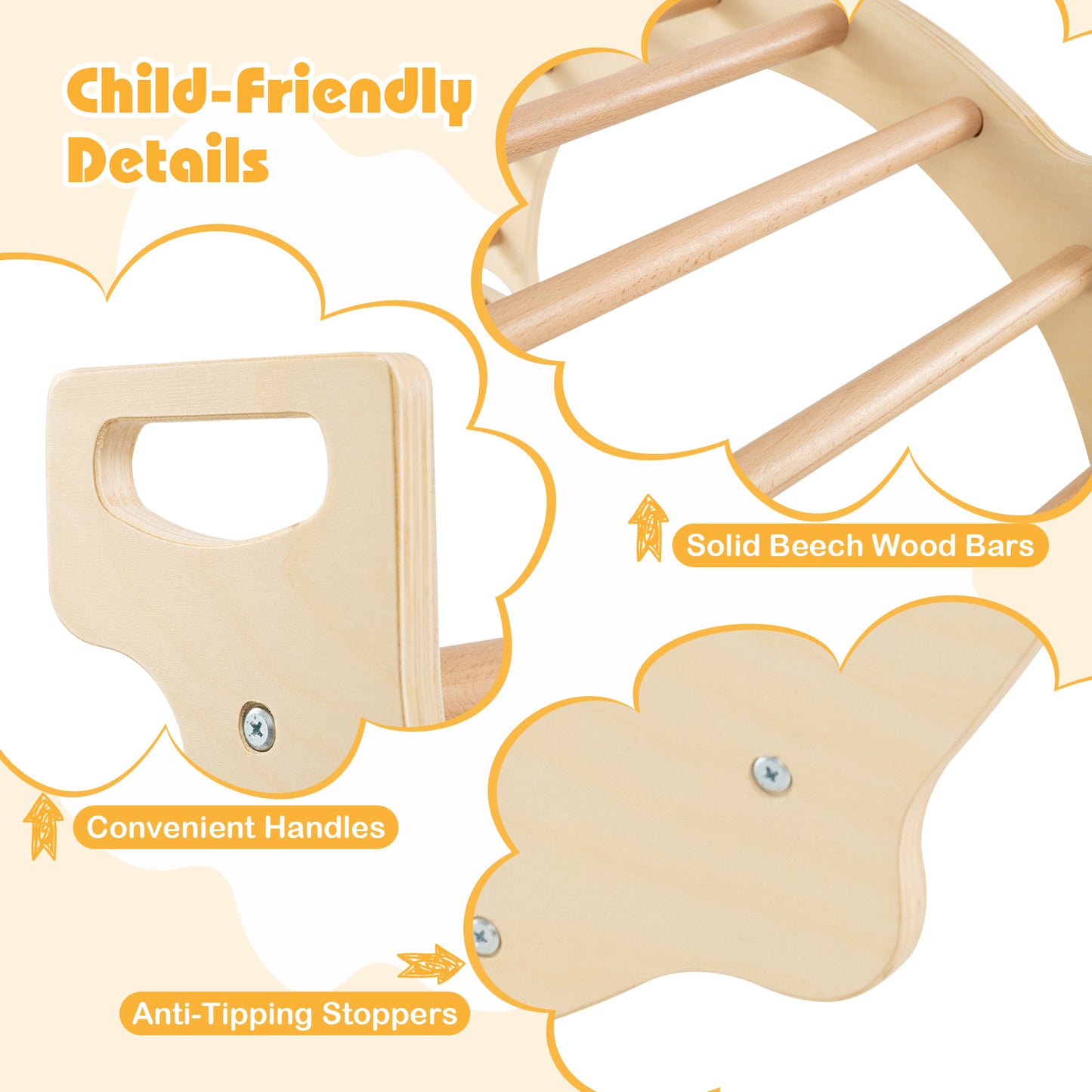8 In 1 Natural Wooden Climbing Arch Sensory Table | Storage Bin