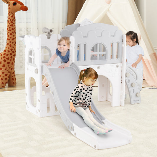 9 In 1 Toddler Slide Climber Playground | Grey White HDPE