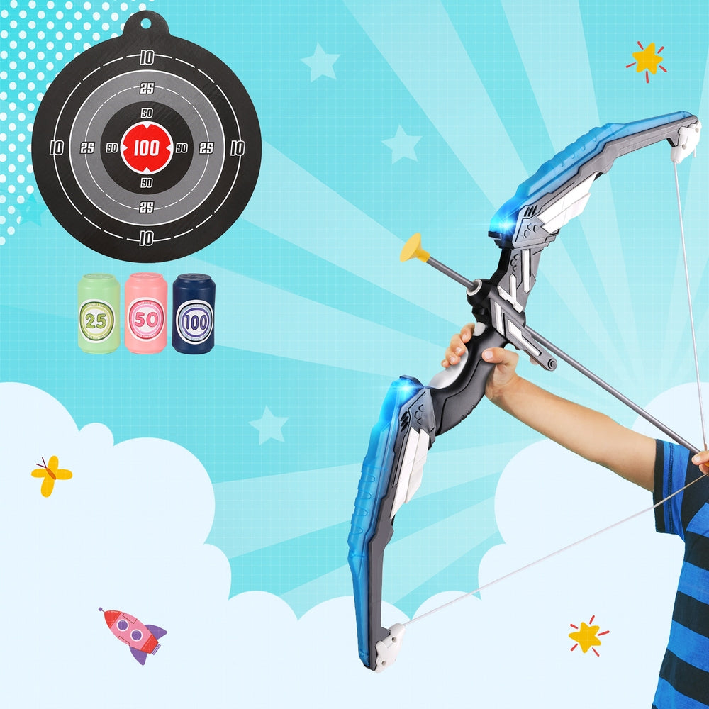 Keezi Kids Light-Up Bow and Arrow Set for indoor target practice and fun playtime.
