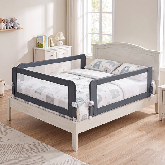 153cm Foldable Toddler Bed Rail | 50cm Tall Grey Guard