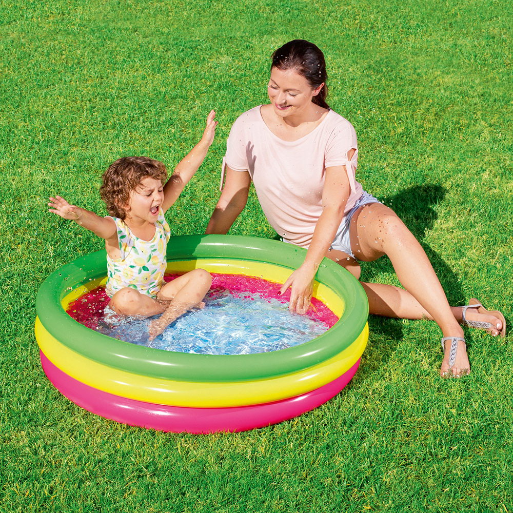 102cm round inflatable kids pool for backyard splash fun | vibrant colors, perfect for summer play.