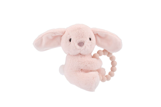 Snuggle Pal Rosie Rabbit With Silicone Teething Ring