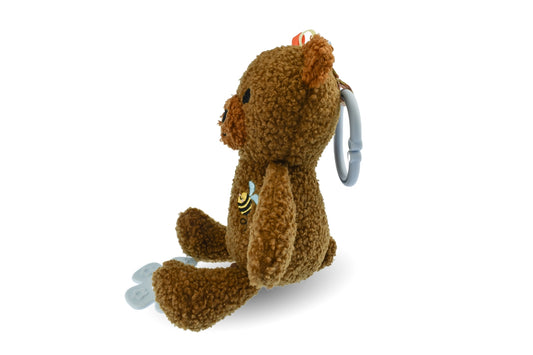 Vibrating Maple Bear plush toy for soothing babies, perfect snuggle buddy for comfort.