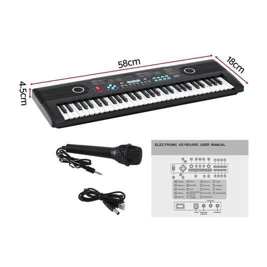 Alpha 61-Key Digital Piano Keyboard Electric Kids Gift Black