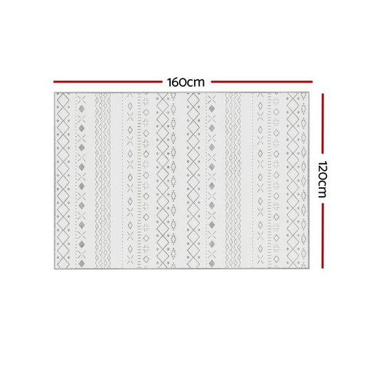 Colorful washable bohemian floor rug 120x160cm for kids room decor, soft and durable material.