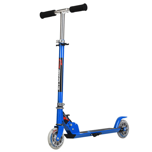 Blue Kids Scooter | LED Wheels Foldable Adjustable Heights Ages 4-13