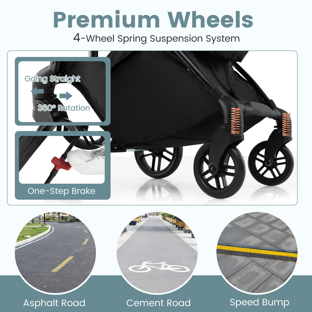 Grey 2-In-1 Foldable Baby Stroller | Reversible Seat & Recline
