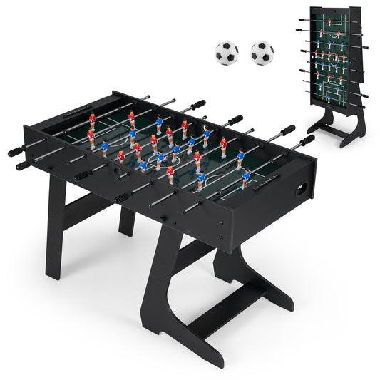 Black Foldable Foosball Table | 22 Players 2 Balls Family Fun
