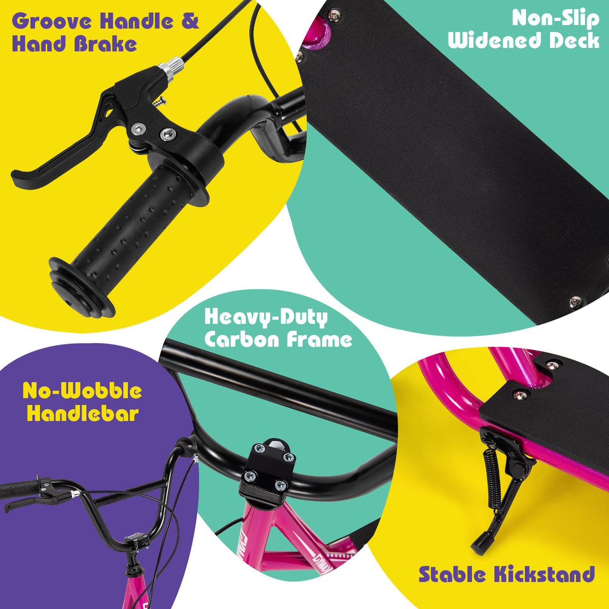 Pink Youth Scooter | Adjustable Height Dual Handbrakes Ages 8-12