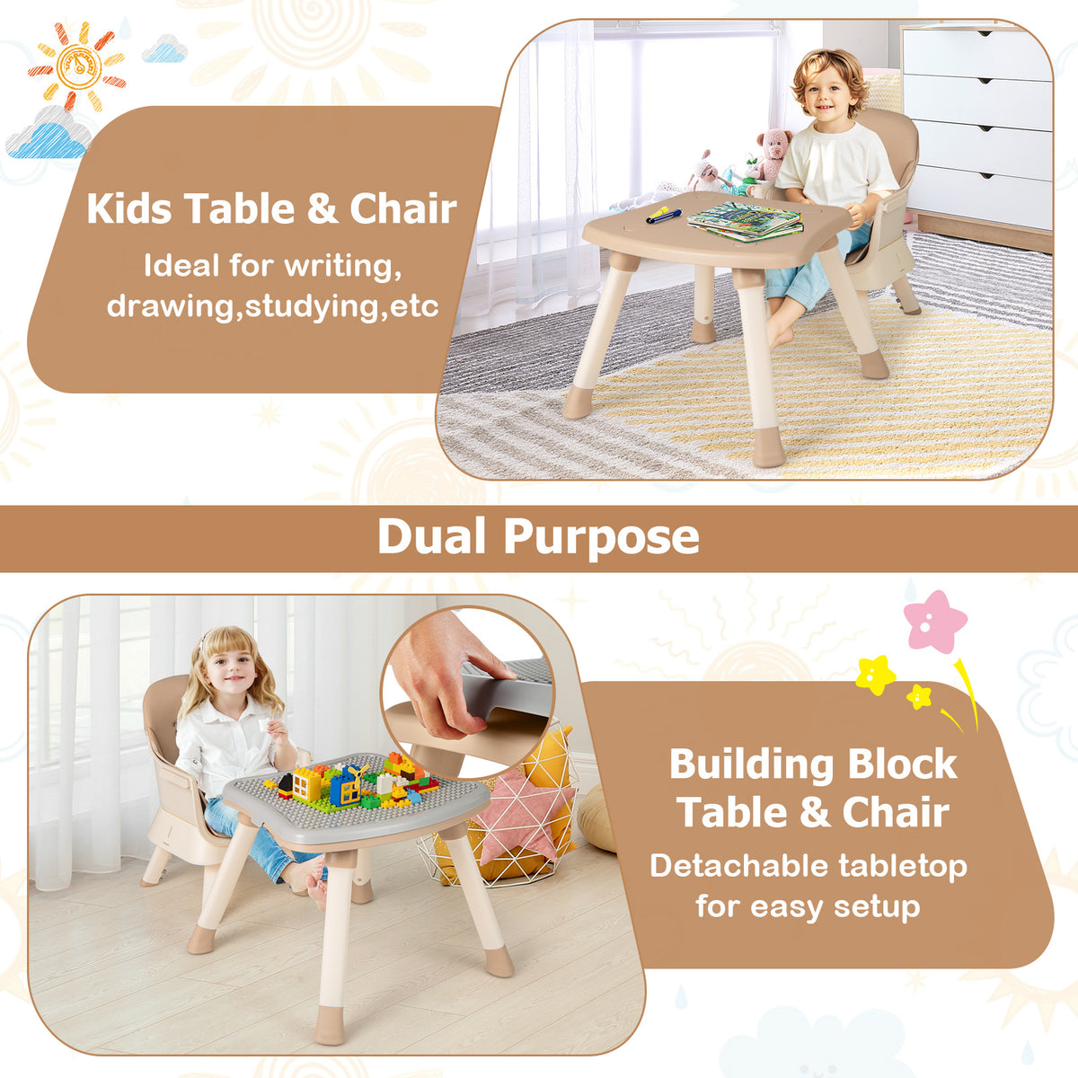 6 In 1 Highchair With Removable Washable Tray | Coffee