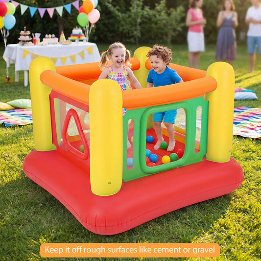 Yellow Inflatable Bounce House | 3-in-1 Transparent Wall Design