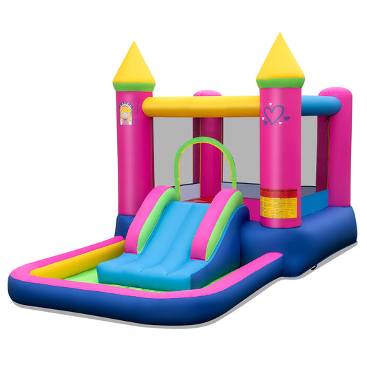 Multicolor 4 In 1 Princess Bounce House With Slide | No Blower