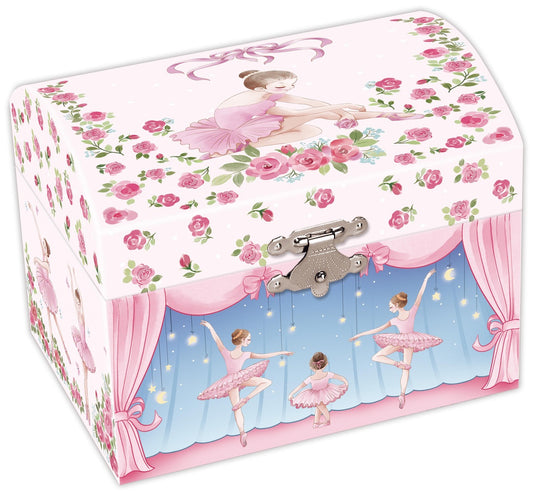 Rosabella Ballerina Dome Music Box | Pink Twirling Figurine