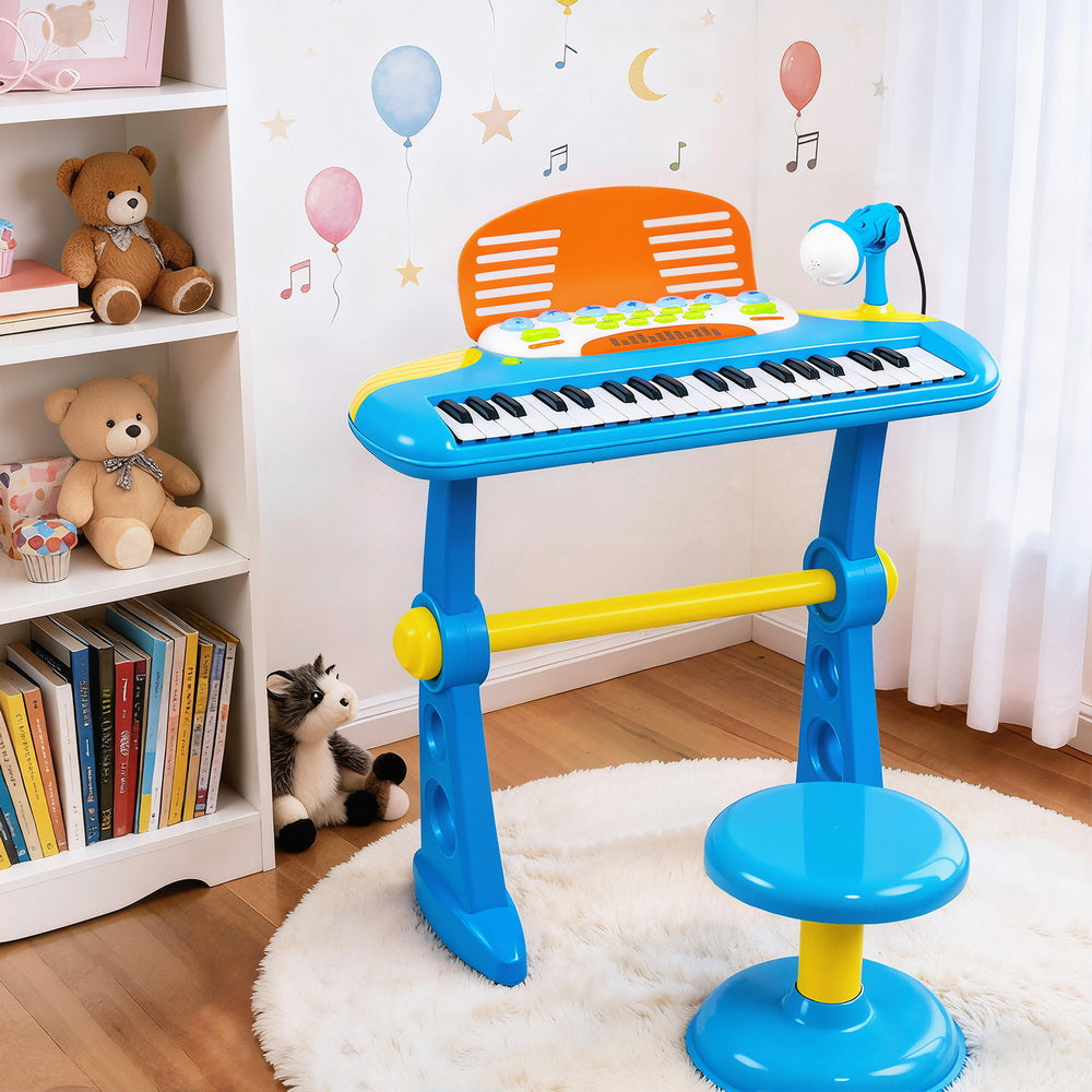 Keezi Kids Piano Keyboard 37 Keys Electronic Musical Instrument Set w/ Stool Microphone Keezi Kids Piano Keyboard 37 Keys Electronic Musical Instrument Set w/ Stool Microphone