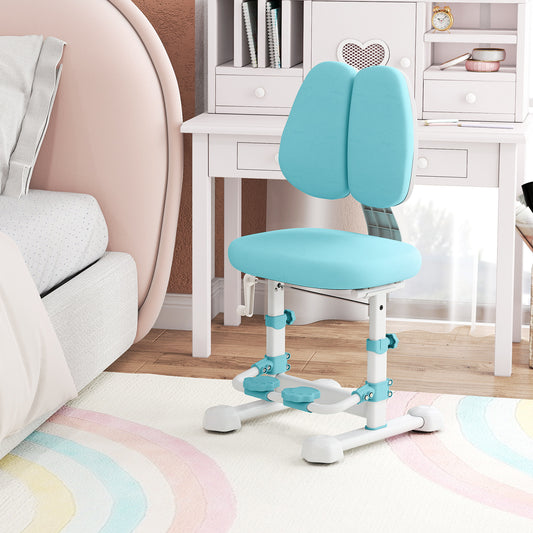 Blue Ergonomic Kids Study Chair | Adjustable Height & Footrest