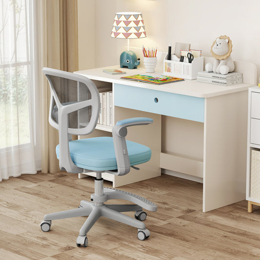 Kids Adjustable Height Swivel Desk Chair Blue | Ergonomic Mesh