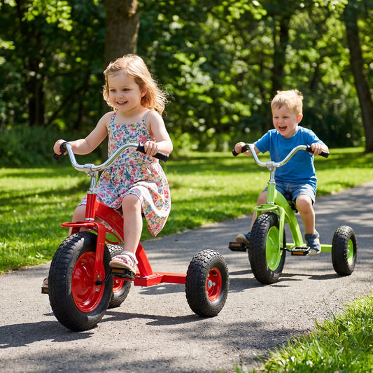 Red Kids Tricycle | Adjustable Seat & Inflatable Rubber Tires