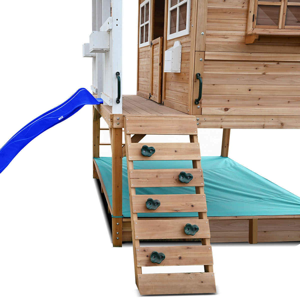 Winchester Cubby House | 1.2m Elevated Platform & 2.2m Blue Slide