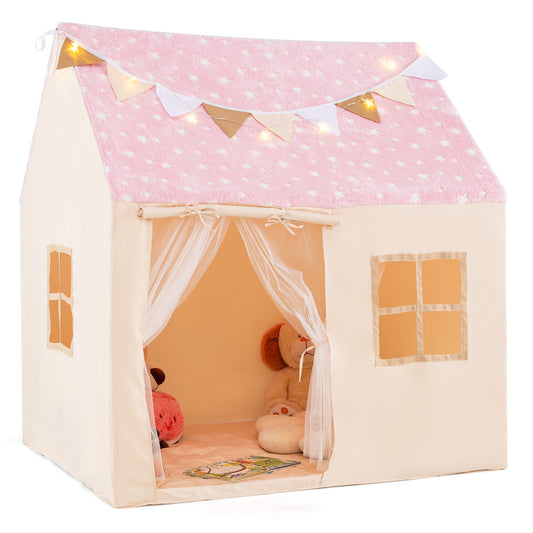 Pink Toddler Playhouse | Glow In Dark Stars & Mesh Windows