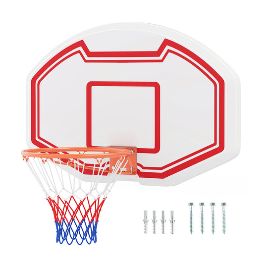White Red Wall Mount Basketball Hoop | 91cm PE Backboard Indoor