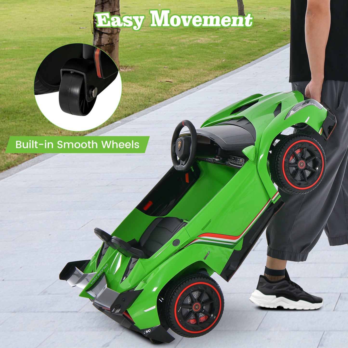 Green Licensed Lamborghini Kids Ride-On Car | 12V 4WD