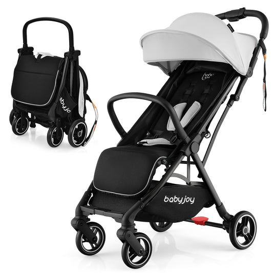 Grey Baby Stroller | One-Hand Fold Canopy Lightweight Travel