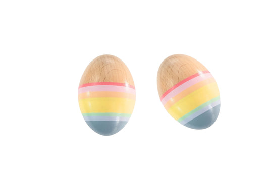 Rainbow Beech Wood Egg Shakers 2 Pack | Musical Sensory Toy